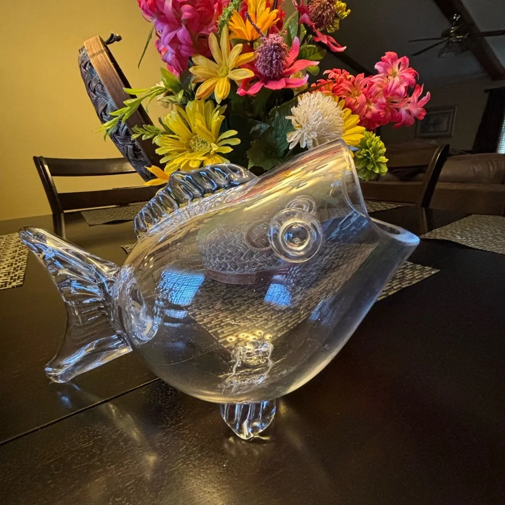 Clear Glass Fish Shaped Bowl